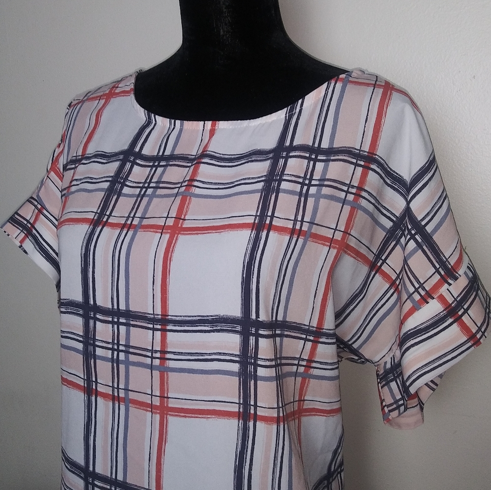 Amelia James XL Blue  Coral Blouse